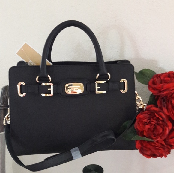 NWT MICHAEL KORS HAMILTON LEATHER SATCHEL BAG - Picture 2 of 8